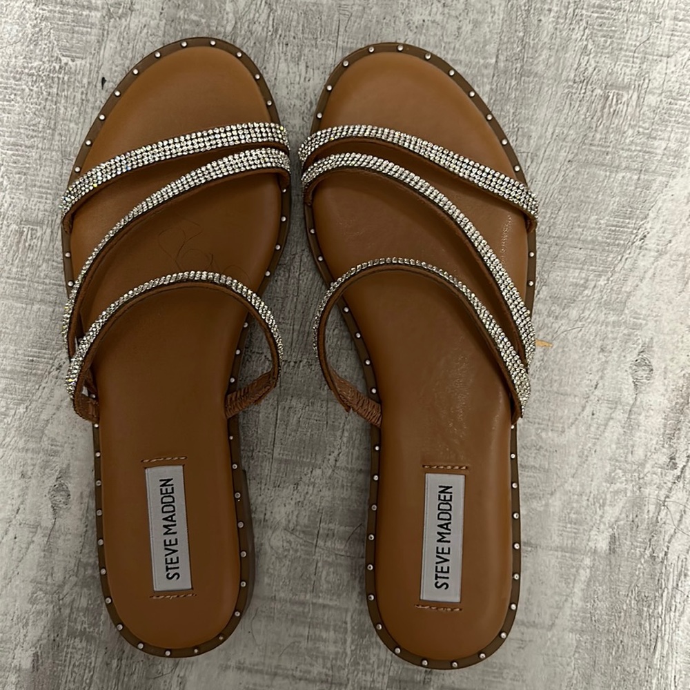 Steve Madden Brown and Silver Sandals
